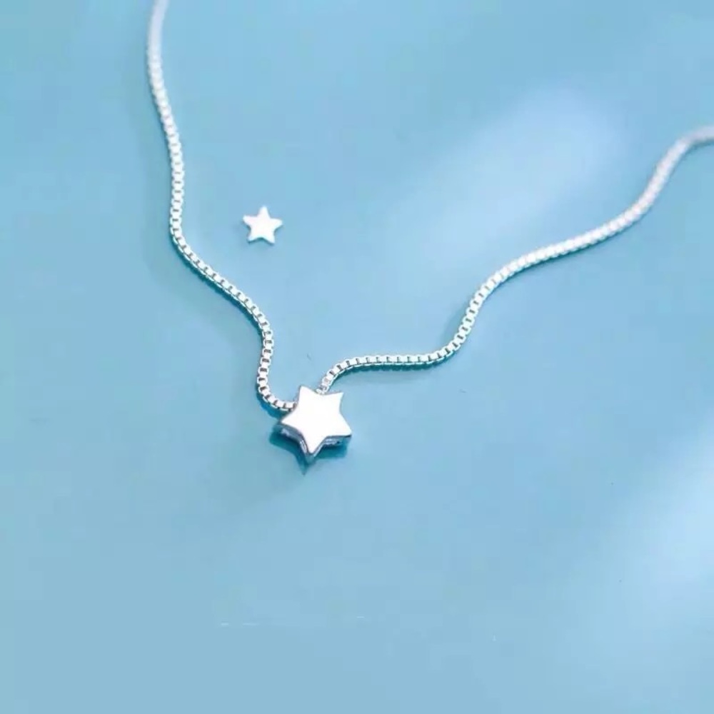 New Sterling Silver 925 Star chain adjustable Necklace